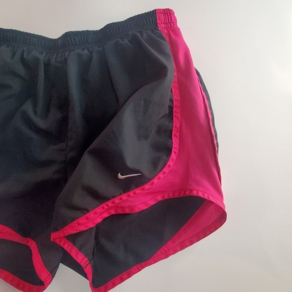 Nike Dri-Fit Athletic Running Shorts Pink & Black Women's Small Lined - Picture 2 of 5
